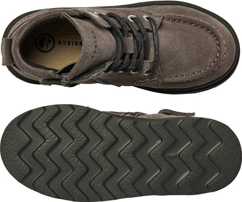 Nubikk - Enkelboot - Suède - Zwart - Comfortabele Veterboot