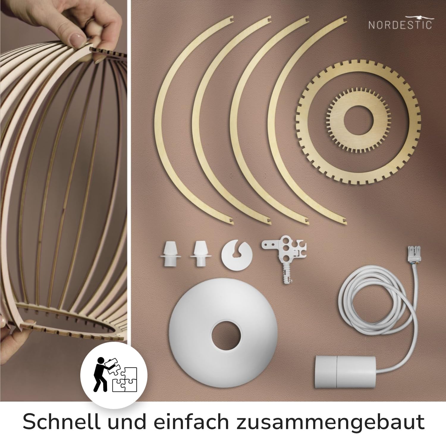Pendelleuchte Holz „Forseti