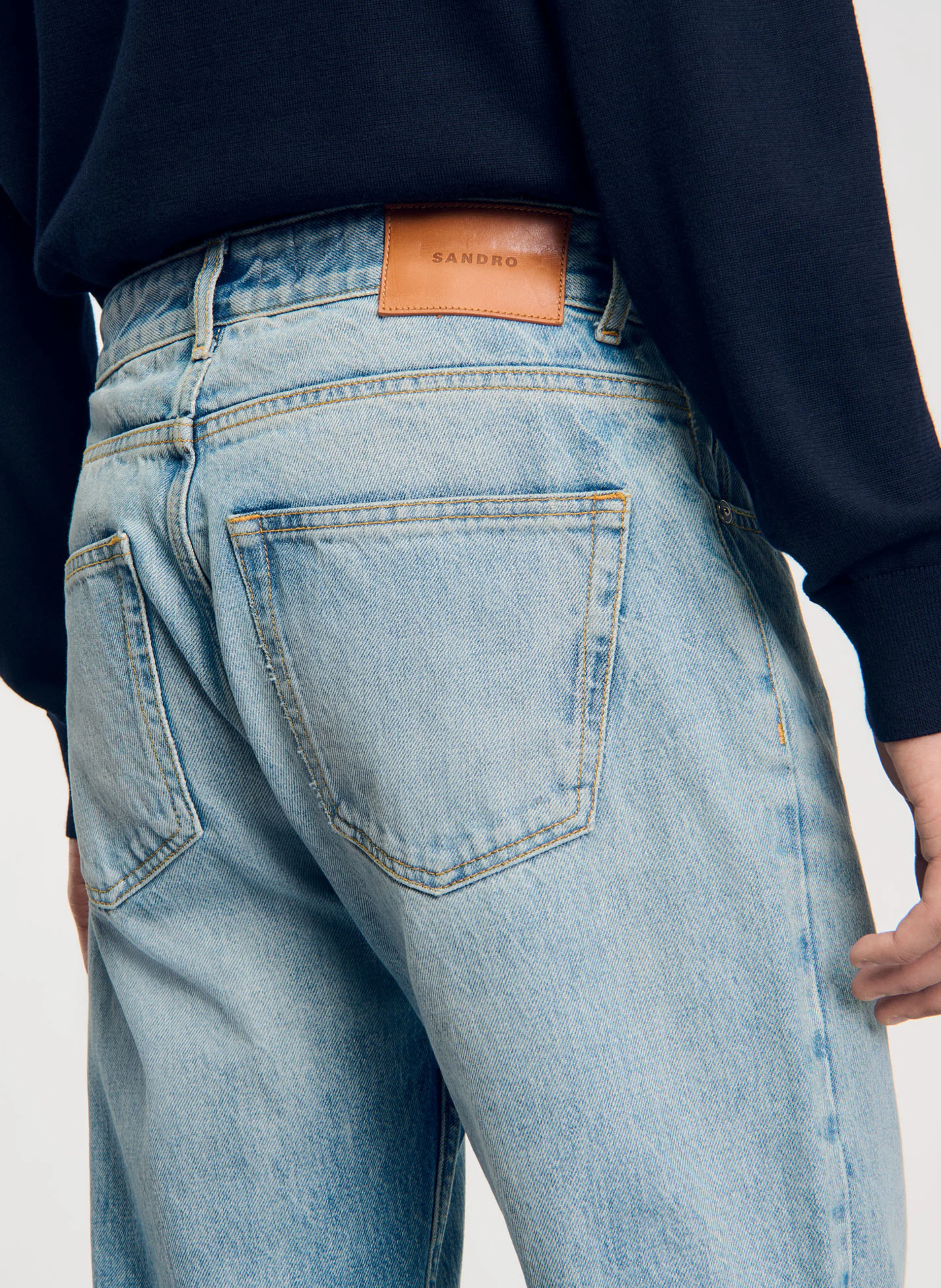 Jean droit en coton | Bleu
