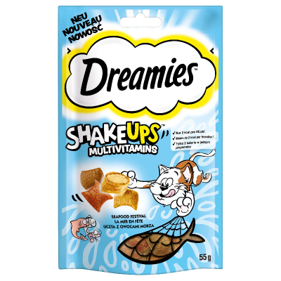 Dreamies ShakeUps Multivitamin Katzensnack Seafood 55g