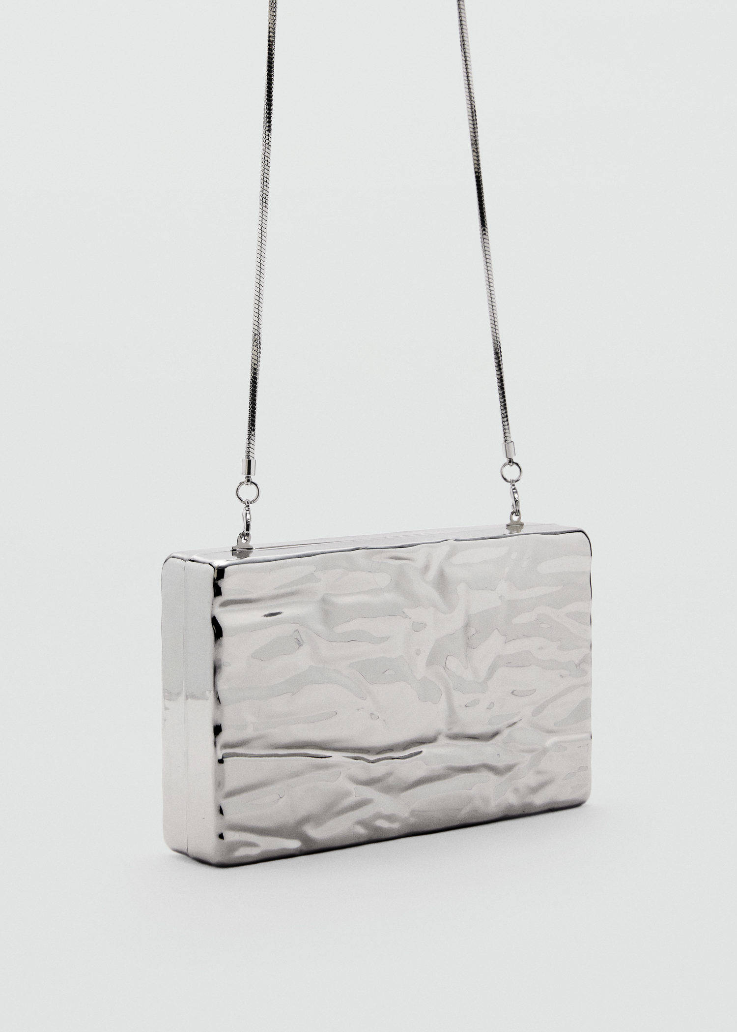 Mango clutch zilverkleurig
