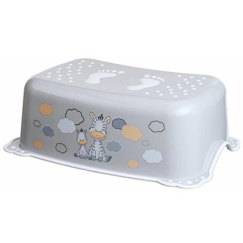 Maltex Babymatex Schemel Tritthocker Zebra grau