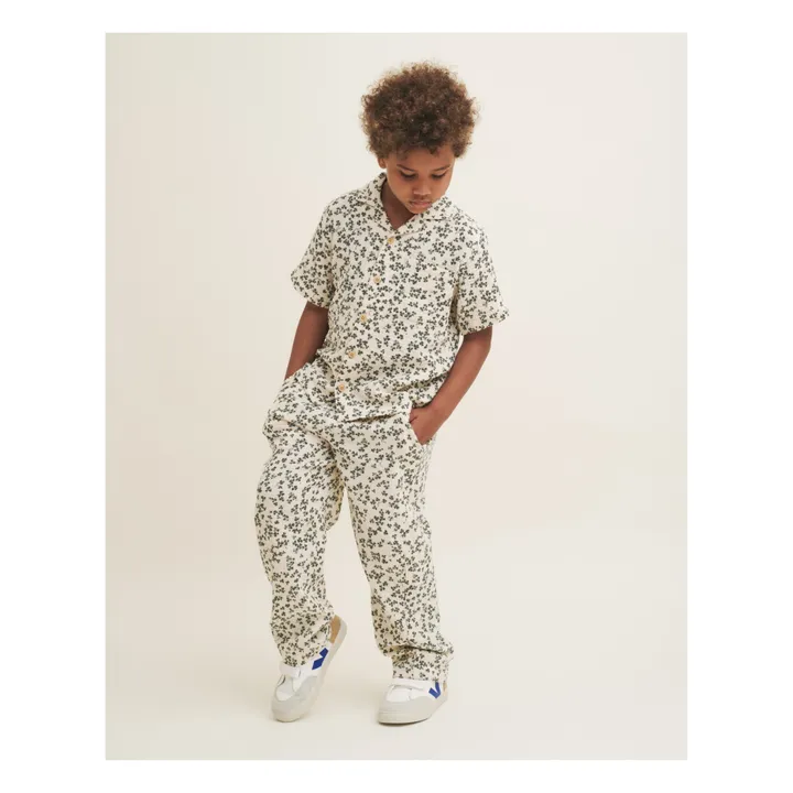 garbo&friends Pantalon Trèfles Mousseline de Coton Enfant | Ecru