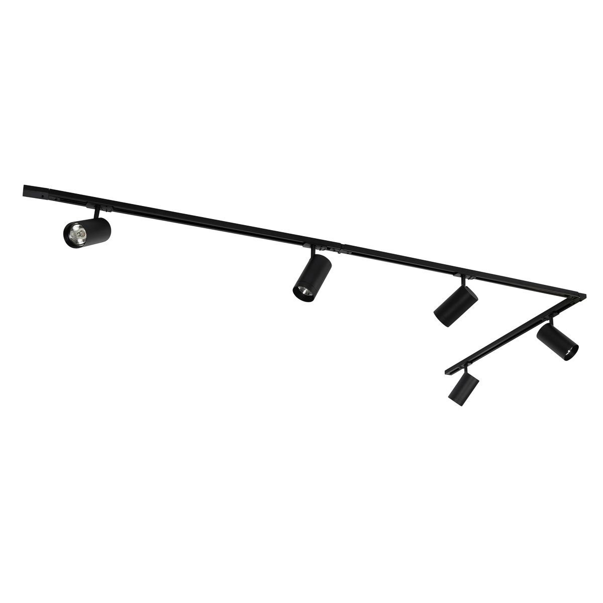 Modern railsysteem met 5 spots zwart 1-fase GU10 70mm - Iconic Jeana Luxe
