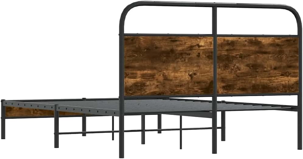 Bettgestell ohne Matratze Eiche Rauch Multifunktionsbett Bettgestell für Hotel und Studios 120x200 cm Spanplatte