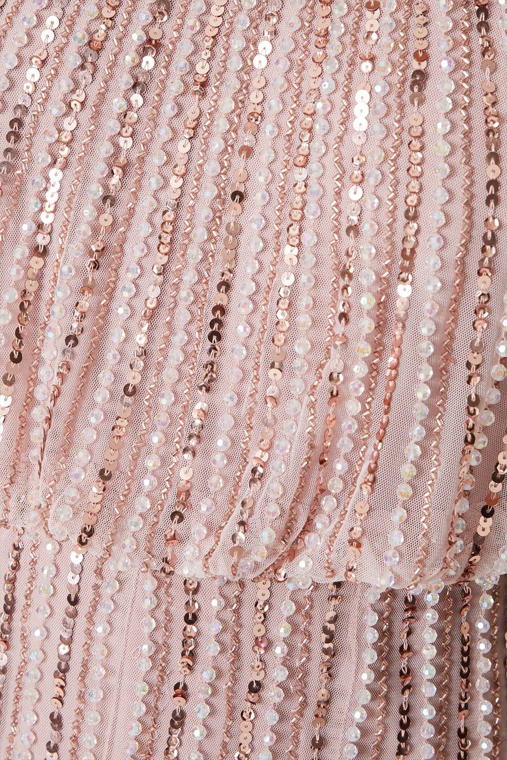 Coast Robe Mi-Longue à Manches Longues et Sequins de Soirée