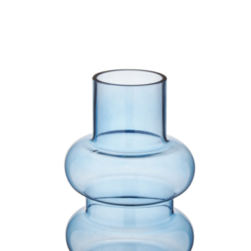Vaas glas blauw 18x18x13,5cm
