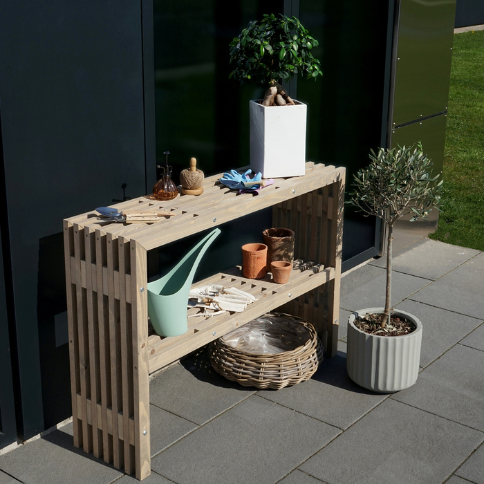 Tralle plantebord rustik 115 x 32 x 80 cm