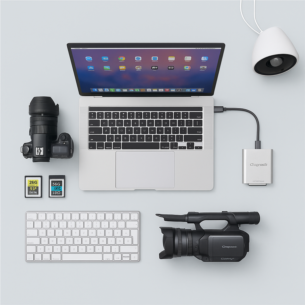 USB-C/-A 3.1 zu CFexpress-B Kartenleser Adapter – 10Gbit/s High-Speed / Kompatibel mit R5 Z6 Z7 / Für Windows / Mac / iPad – Weiss