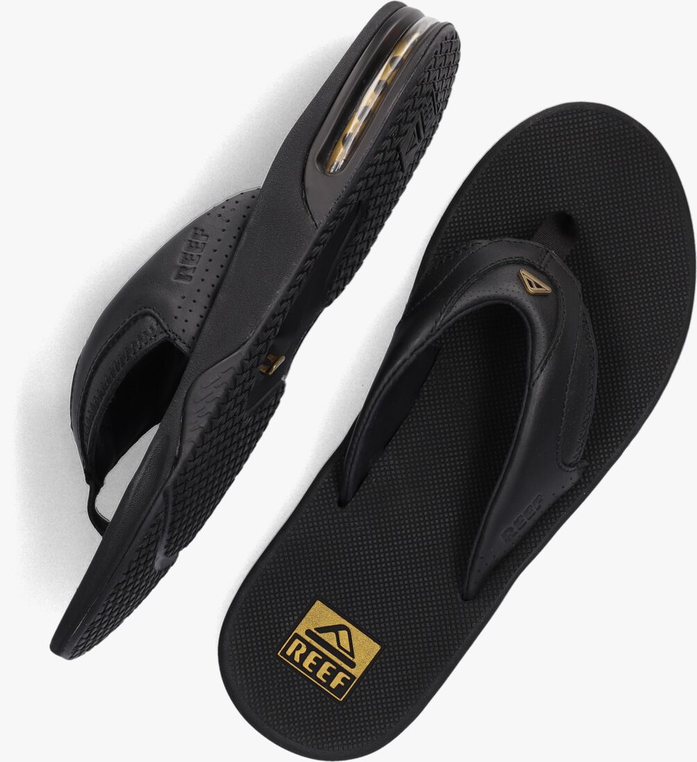 REEF zwarte reef teenslippers fanning lux