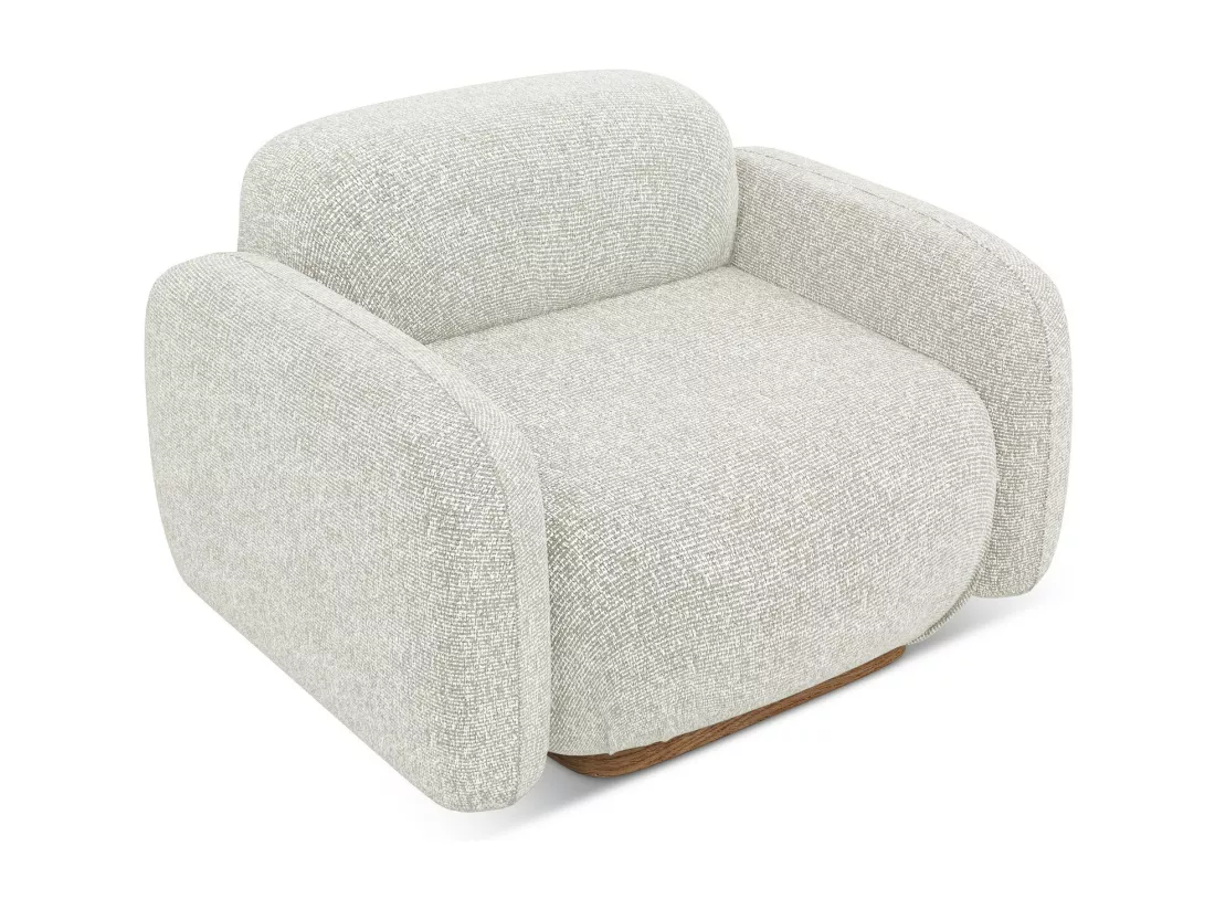 Fauteuil en tissu texturé - beige clair - AILANI