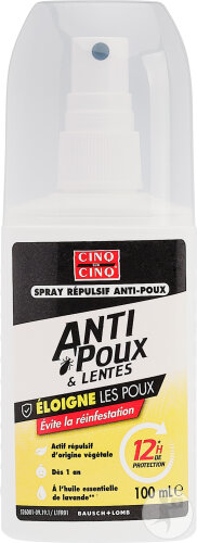 Cinq Sur Cinq Spray Répulsif Anti-Poux Et Lentes A L'Huile Essentielle De Lavande 100ml