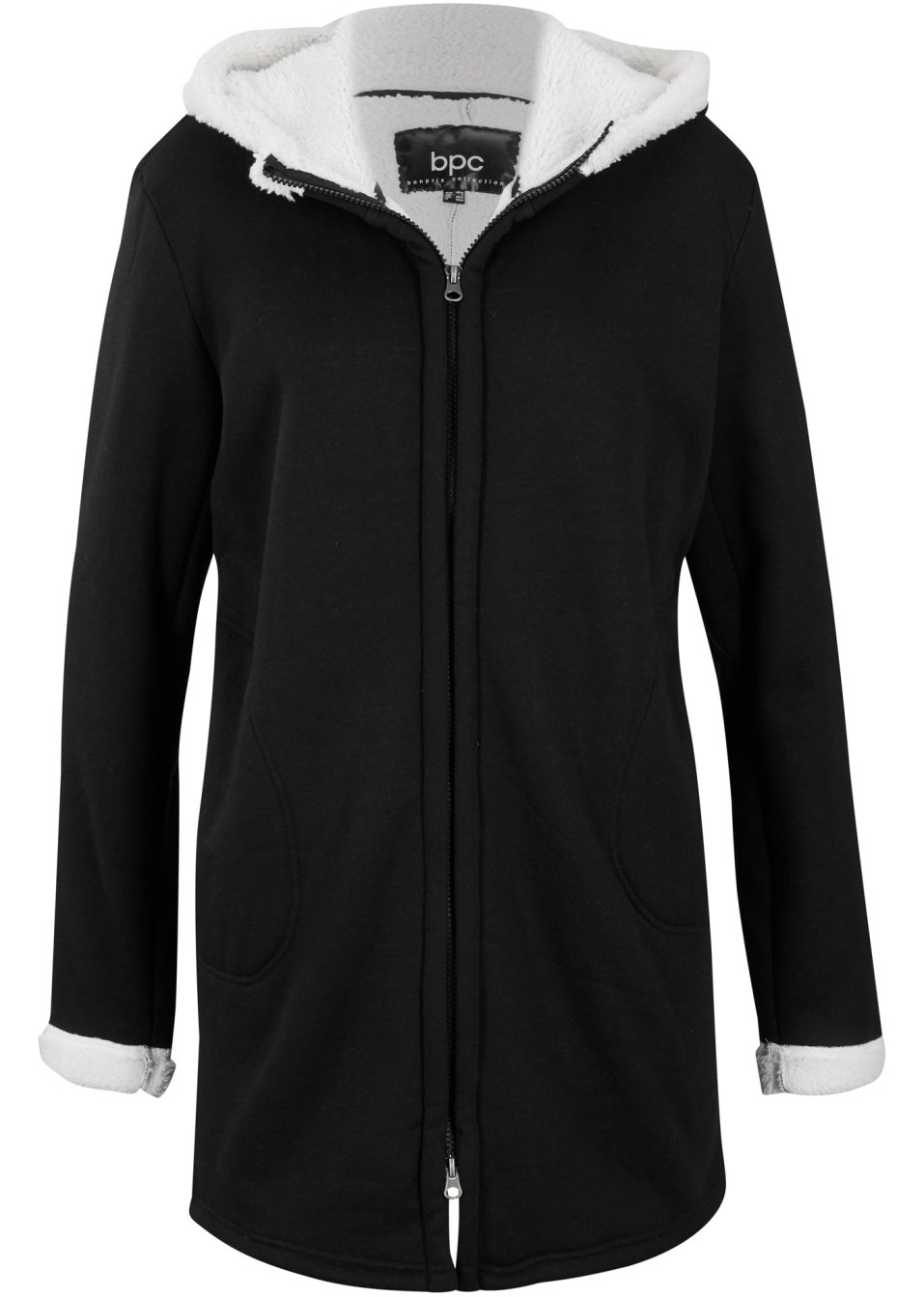 Veste sweat avec maille peluche