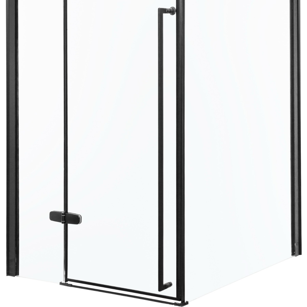 Kerra Long douche zijwand voor douchedeur zwart 90cm