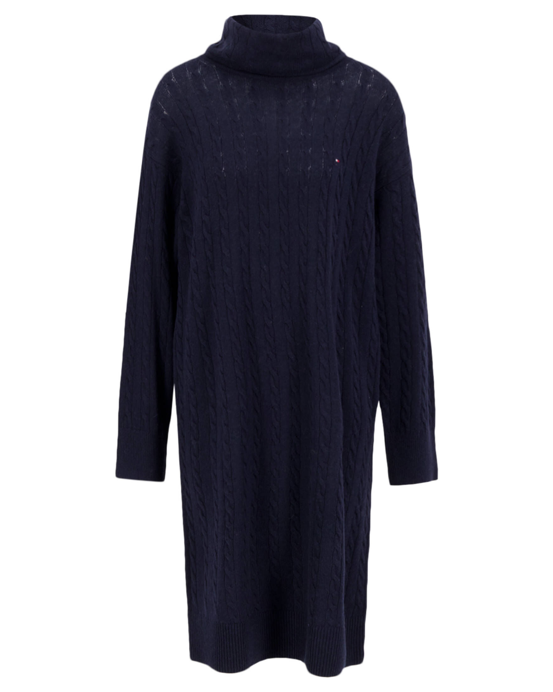 Tommy Hilfiger| Damen Strickkleid CRV SOFTWOOL CABLE ROLL-NK DRESS - Plus Size