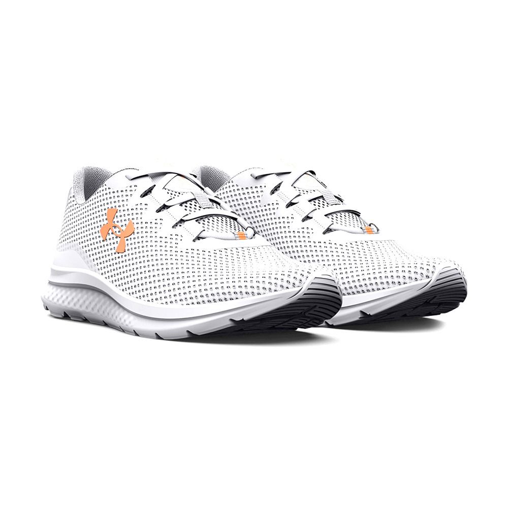 Under Armour UA CHARGED IMPULSE 3 - Chaussures running Femme white/white/orange tropic