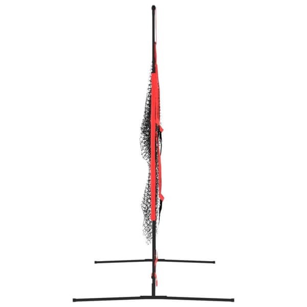 vidaXL Bærbart baseballnett svart og rød 183x105x183 cm polyester