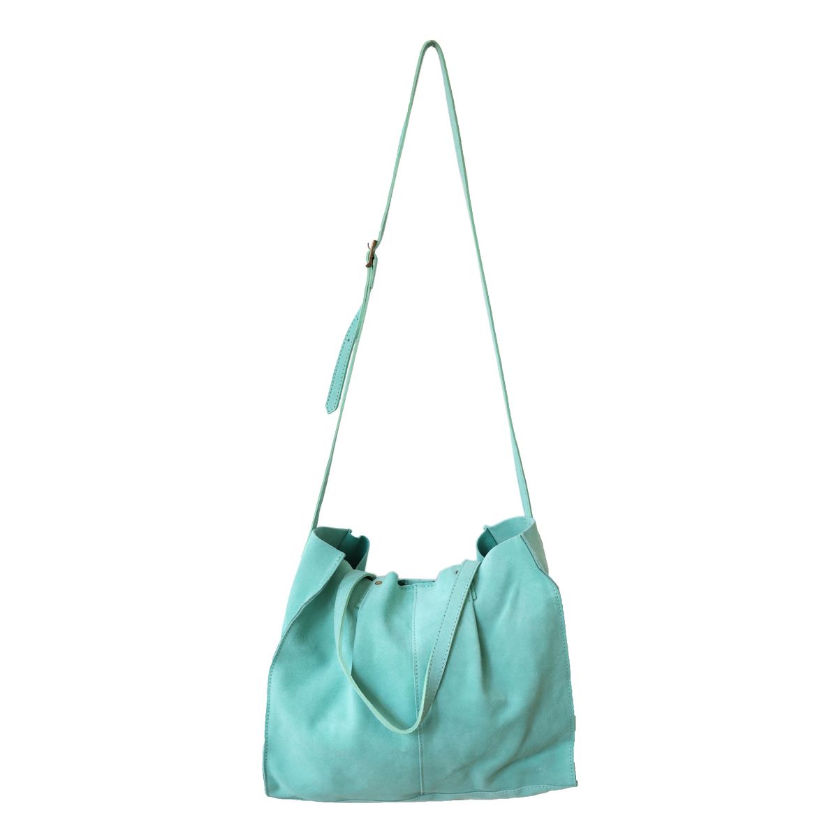 Sac tote bag cuir turquoise Maison Suzanne