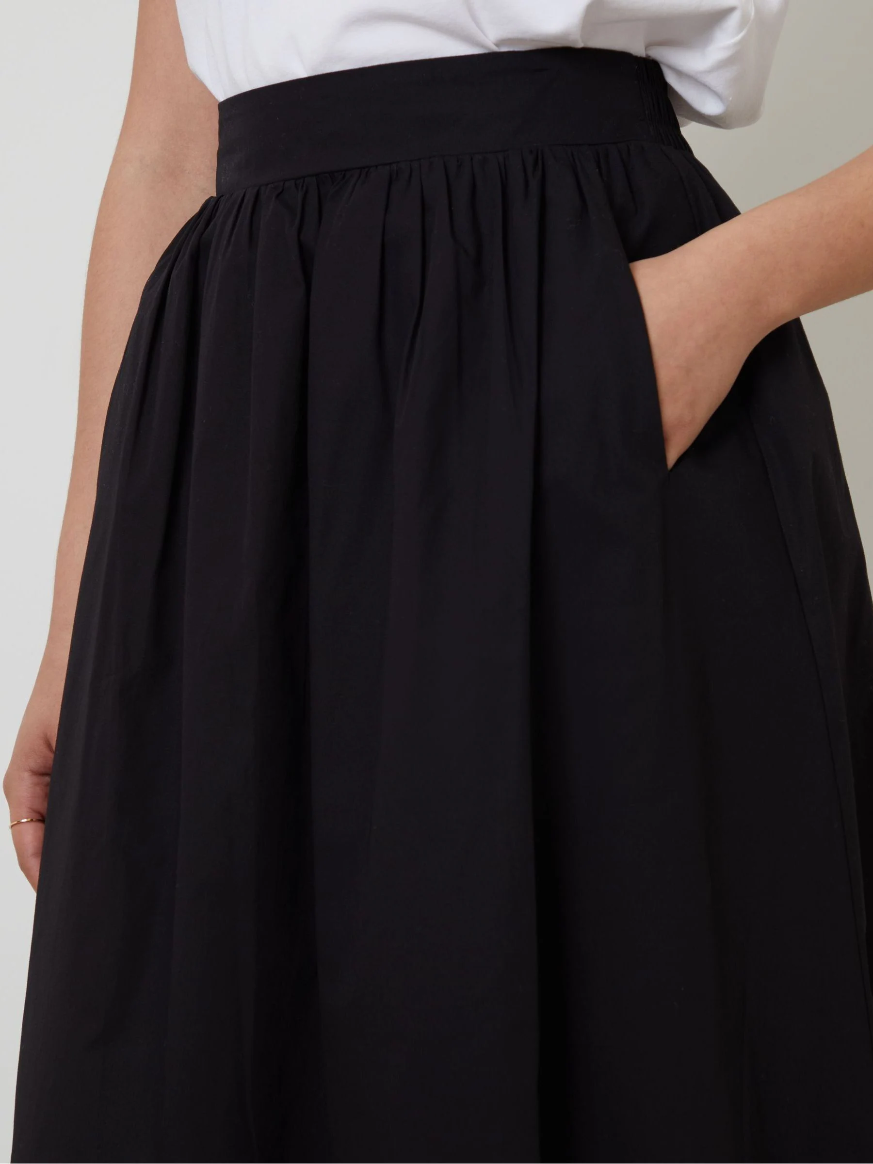 Zwart - Threadbare Midi rok met zakken