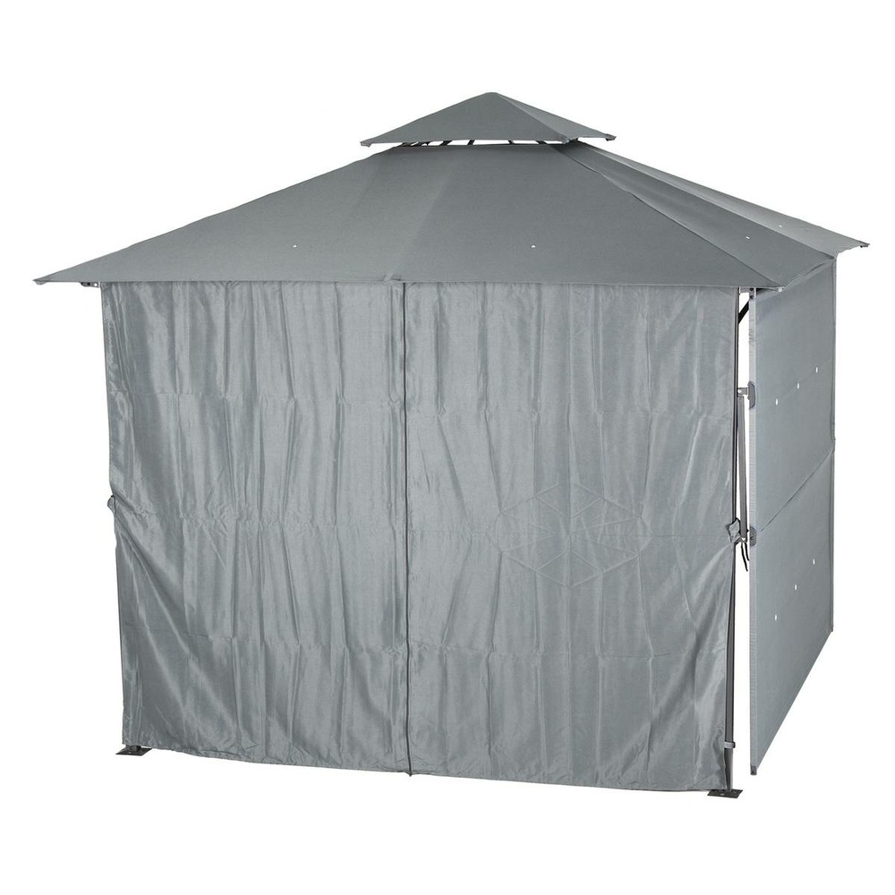 Rideaux pour tonnelle amalya ardoise (2 rideaux)