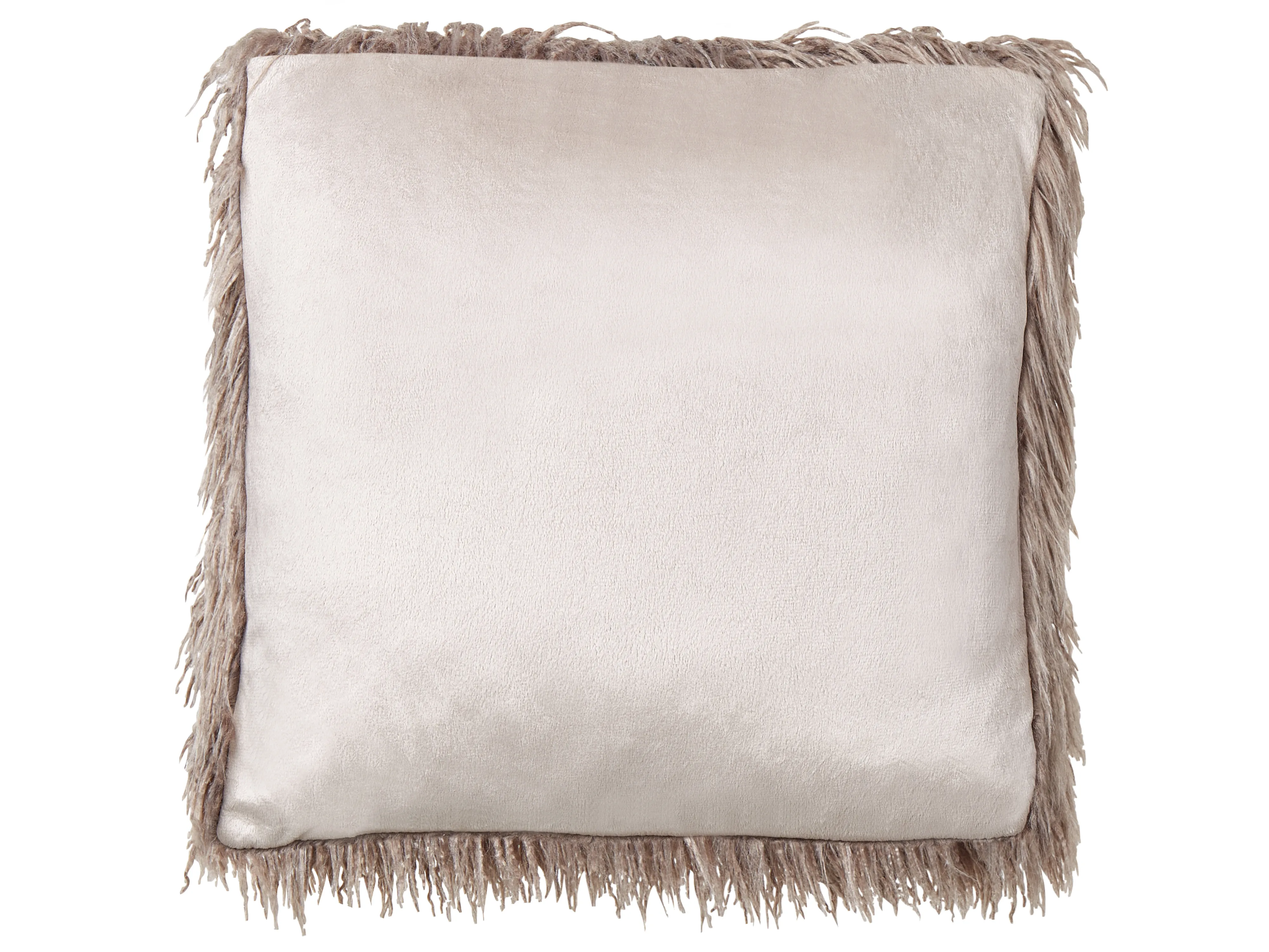 Set van 2 sierkussens COROKIA Nepbont 45 x 45 cm Beige effen