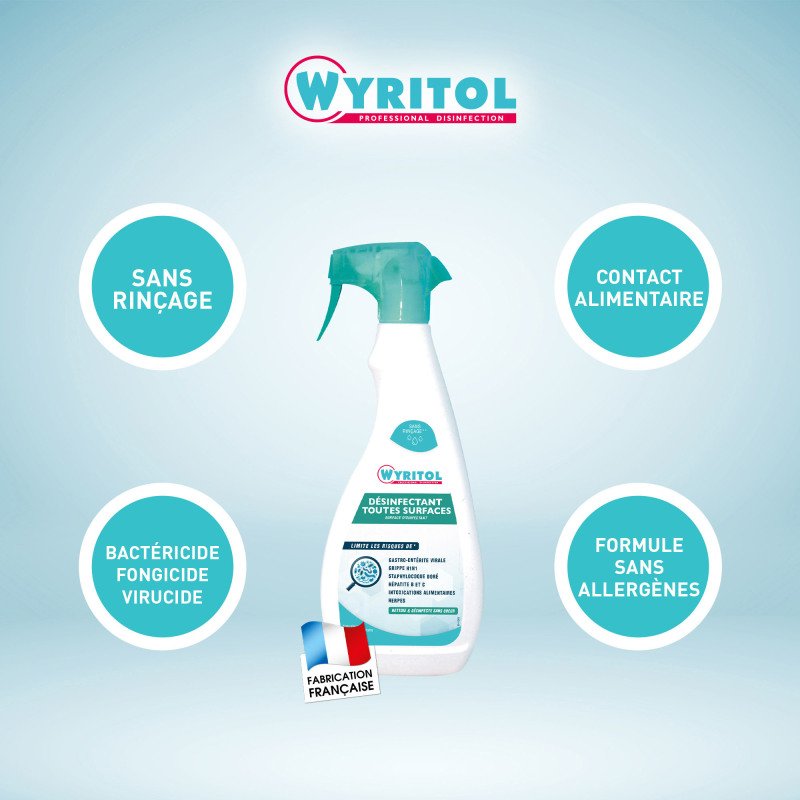 Désinfectant toutes surfaces Wyritol Professional Desinfection - Spray de 750 ml