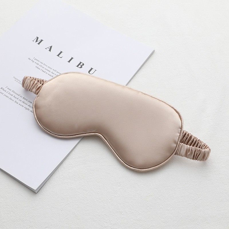 (Ø20cm) Elastische Augenmaske Satin Schlafmaske Licht Blockierende Nachtmaske Augenbinde - Beige