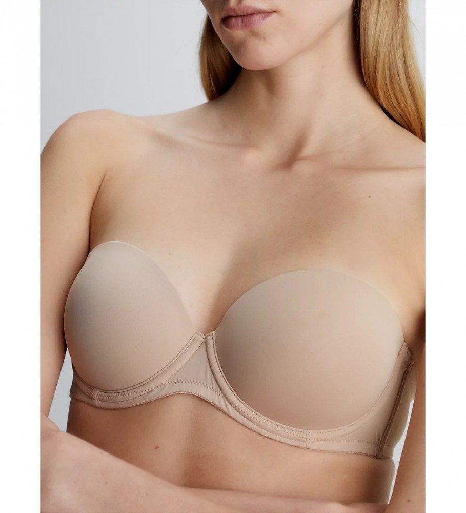 Sutiã tomara que caia Calvin Klein Perfectly Fit Flex na cor nude
