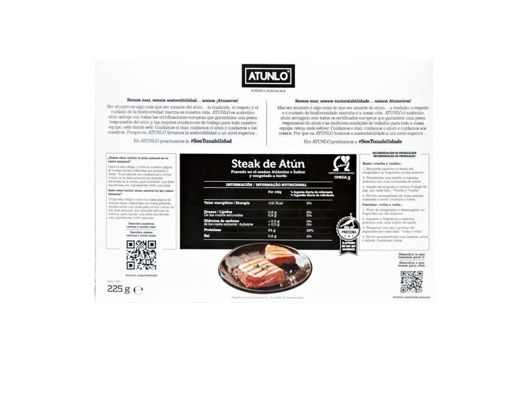 BIFE DE ATUM ATUNLO 225G (2UN)