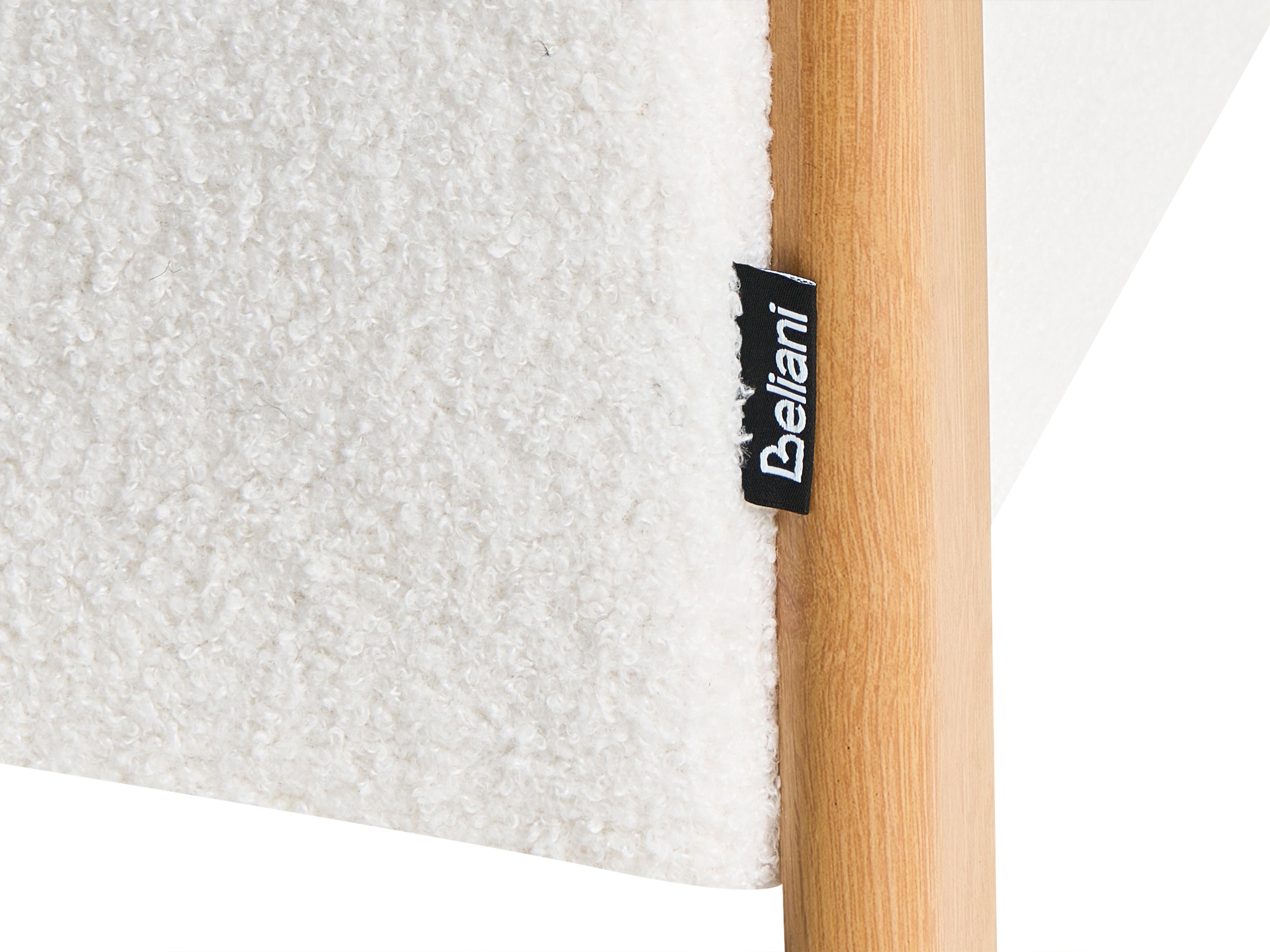 Poef met opbergruimte EDLAND Bouclé 45 cm 43 cm Wit