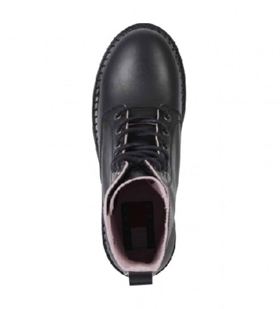 Botas Tommy Jeans Urban Piping de couro preto