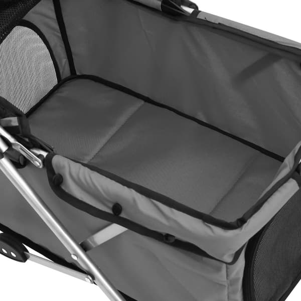 vidaXL Hundevogn sammenleggbar grå 76x50x100 cm oxford-stoff
