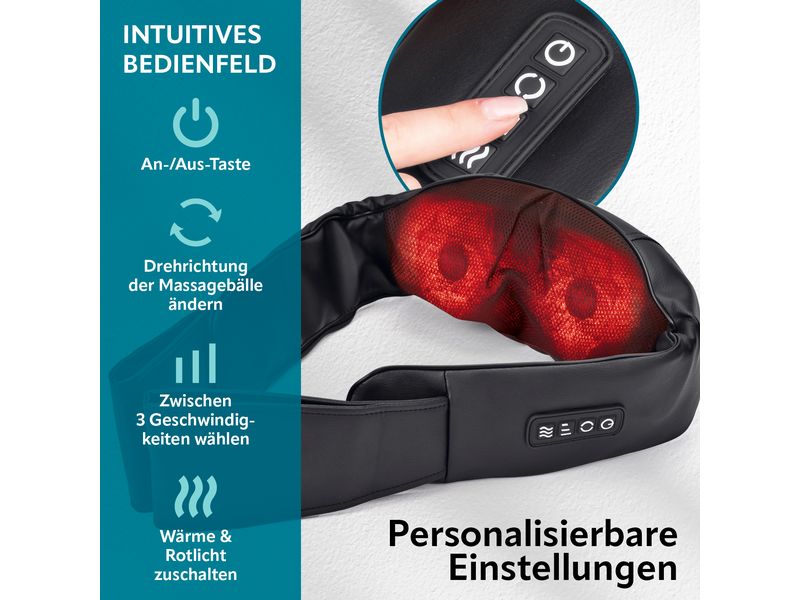 VITALmaxx Nacken-Massagekissen 12 V, Schwarz Shiatsu-Massagegerät