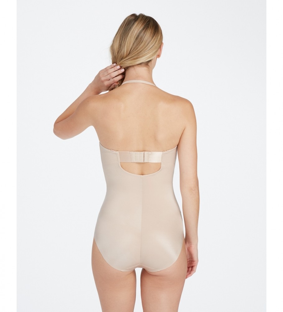 Body modelador sem alças SPANX 10205R bege champanhe