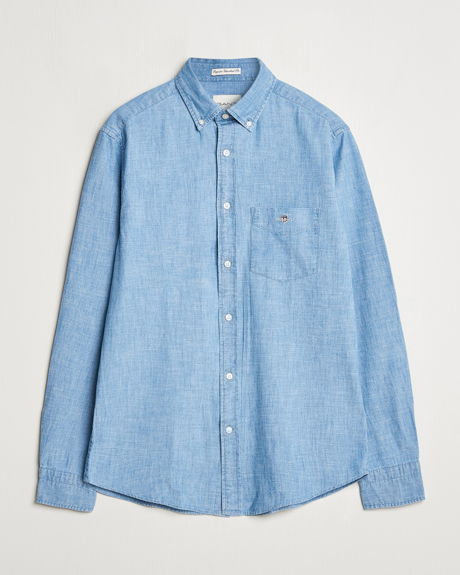 GANT Regular Fit Chambray Shirt Light Blue