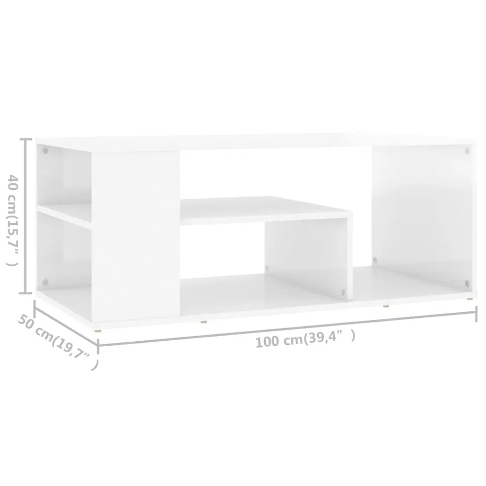 vidaXL - Salontafel - Wit - Bewerkt hout
