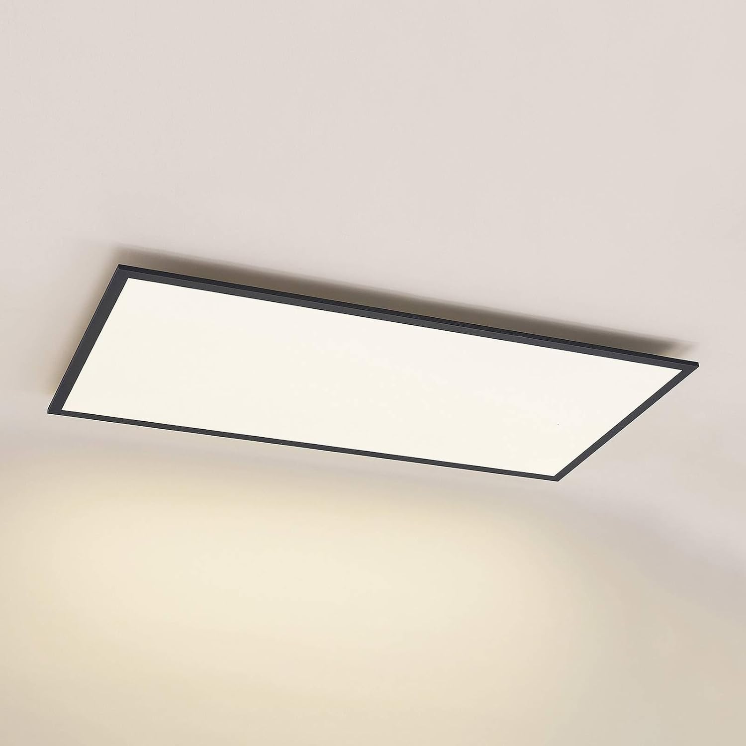 Lindby LED Panel Nelios (Modern) in Schwarz aus Aluminium (1 flammig,) - Bürolampe Deckenlampe Deckenleuchte Lampe Wohnzimmerleuchte
