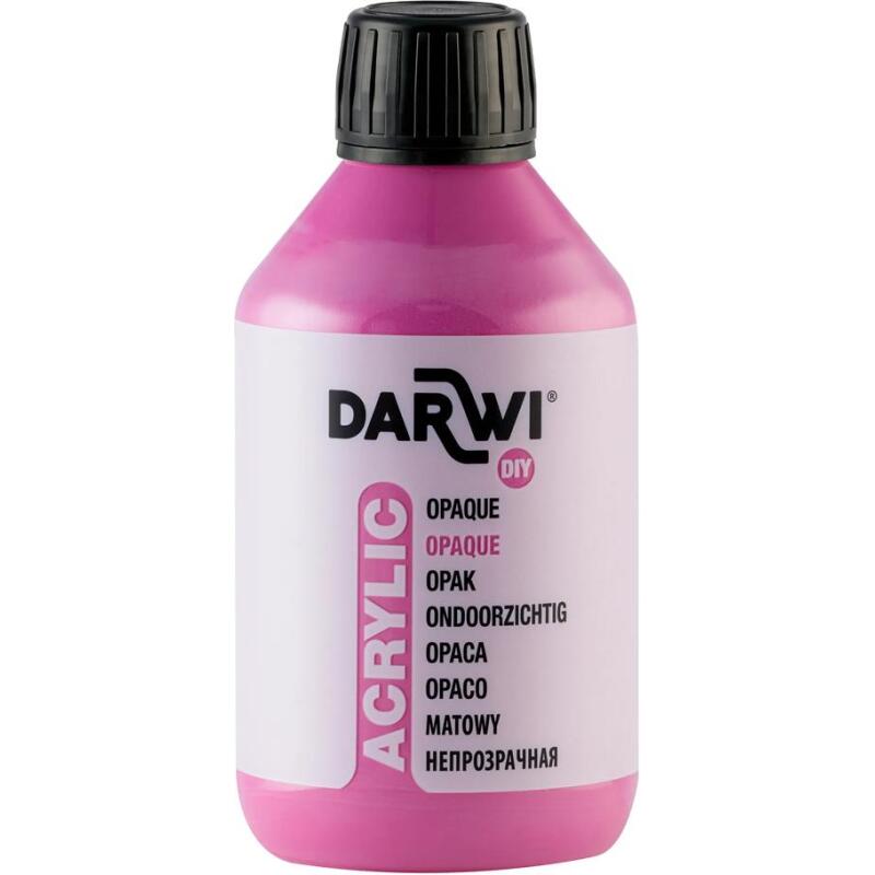 Darwi Flacon de 250 ml de Peinture Acrylique Universelle Opaque - Rose