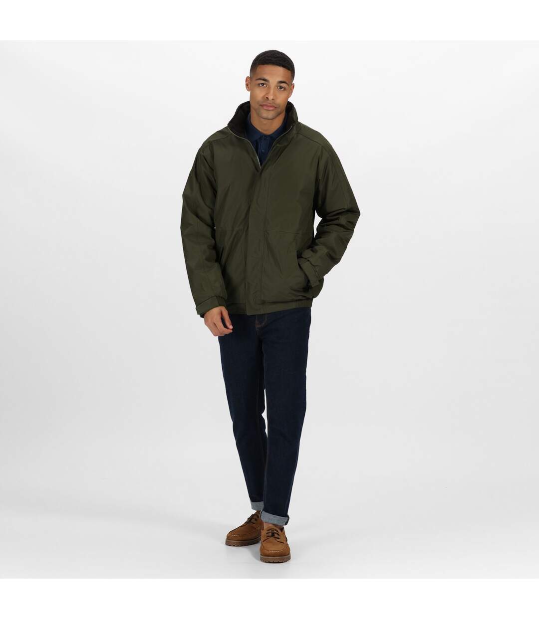 Regatta - Veste imperméable DOVER - Homme (Kaki foncé/noir) - UTRG1425