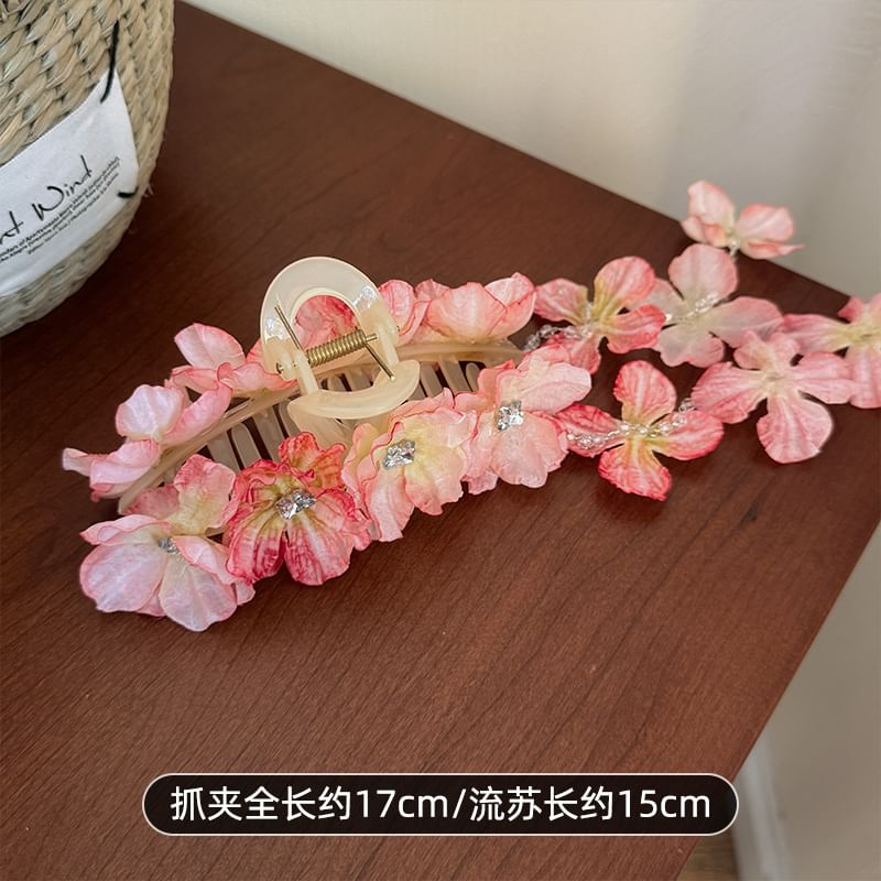 Rodiv - Haarklem met bloemen en strass