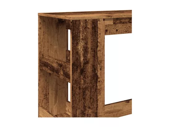 Table de bar avec étagères vieux bois bois d'ingénierie