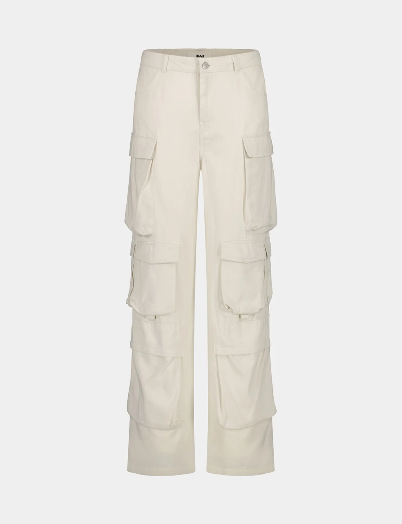 Pantalon cargo Wide Leg taille basse crème