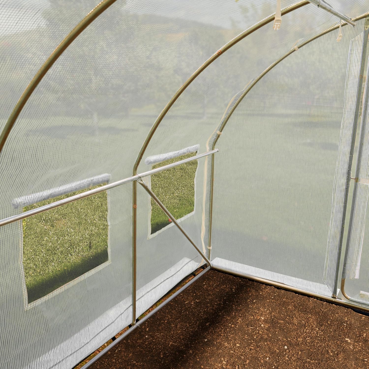 TOOLPORT Foliengewächshaus Gewächshaus 3x4m Premium mit schwenkbarer Türkonstruktion PE-Plane 180 g/m² weiß transparent
