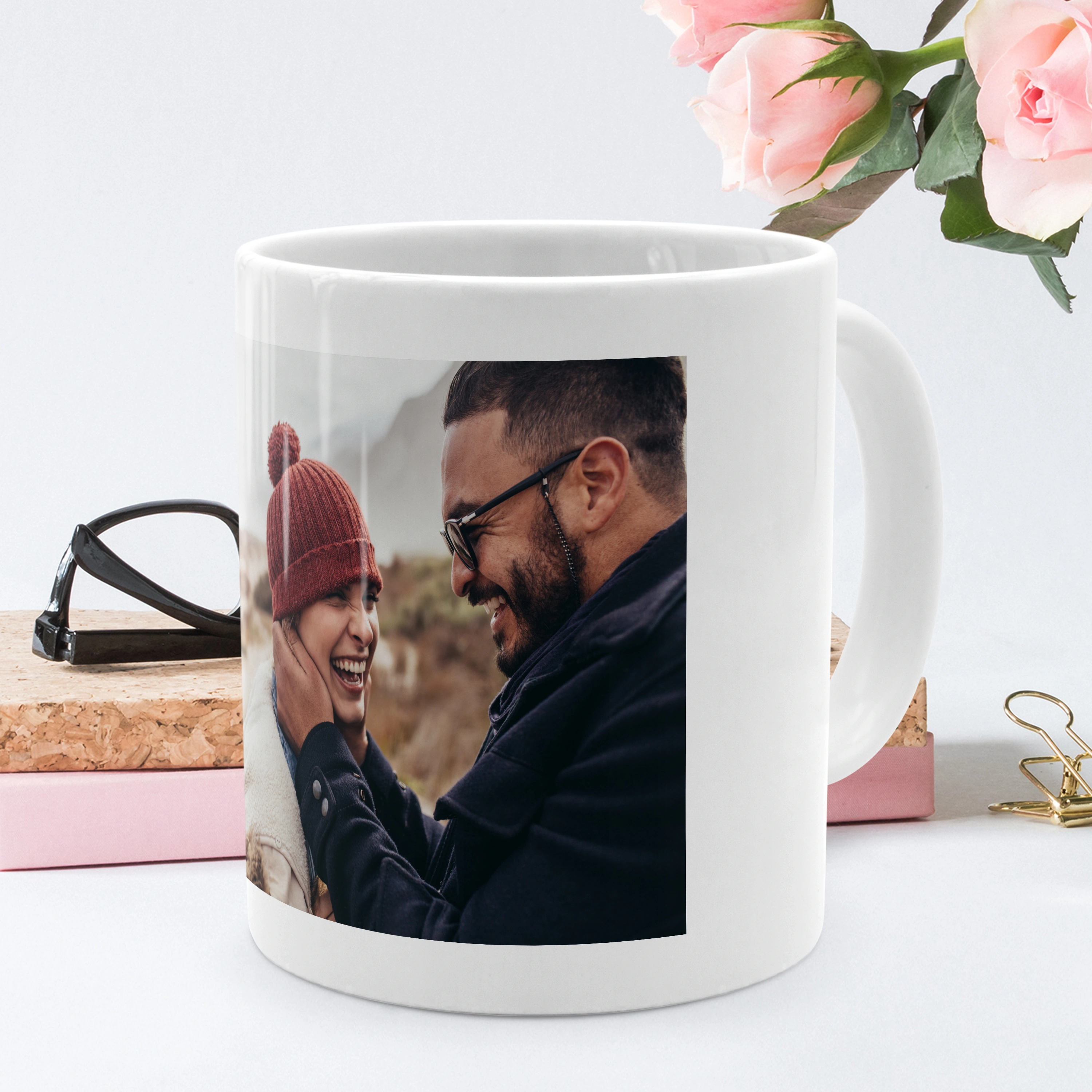 Kaffeebecher Color mit Foto selbst gestalten, 325 ml (Farbe: weiß)
