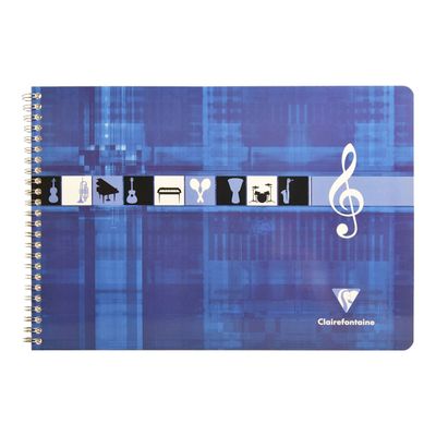 Clairefontaine - Cahier de musique spiralé A4 (21x29,7 cm) - format à l'italienne - 50 pages