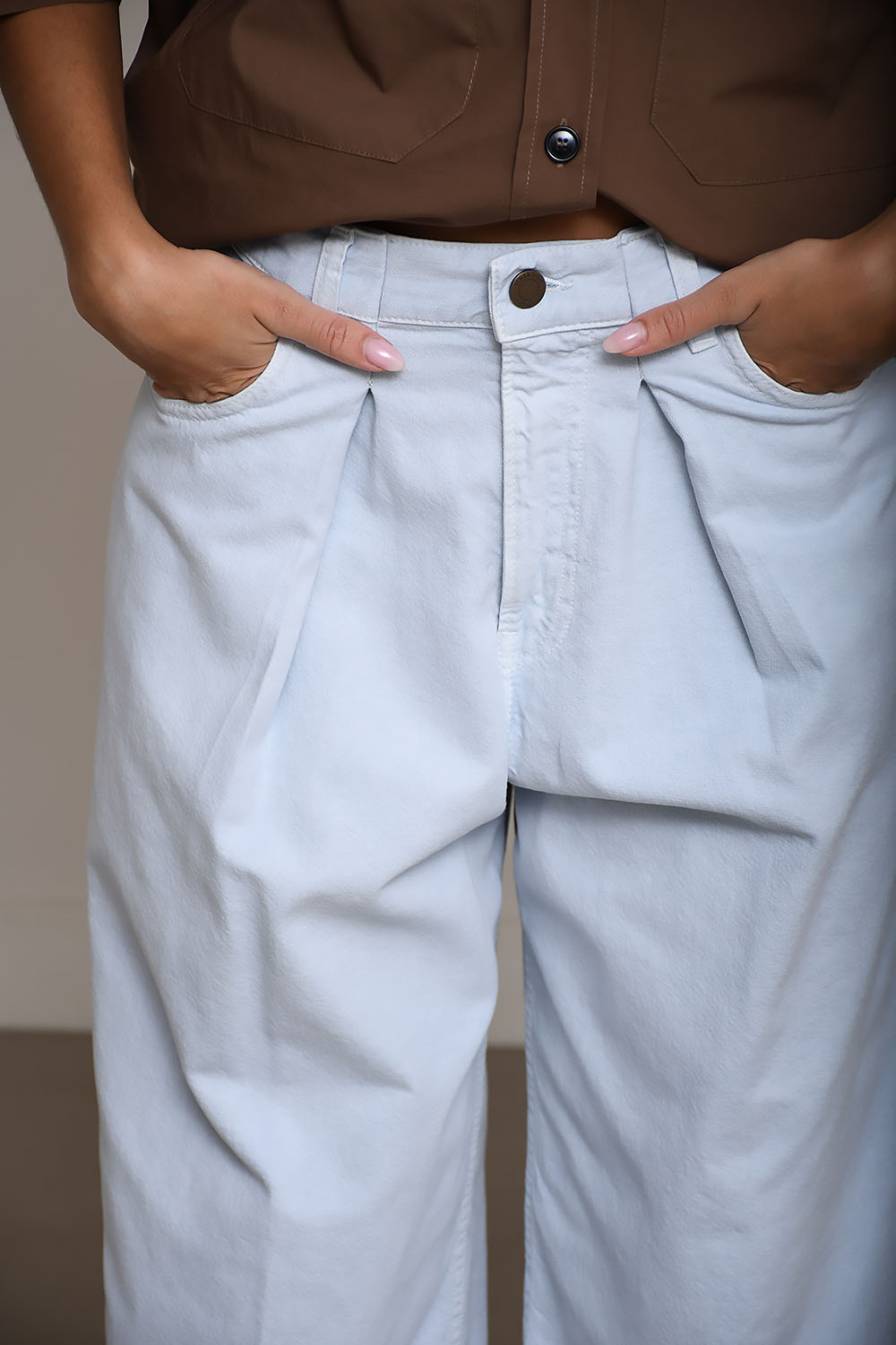 Candy twill 45 denim wide-leg jeans