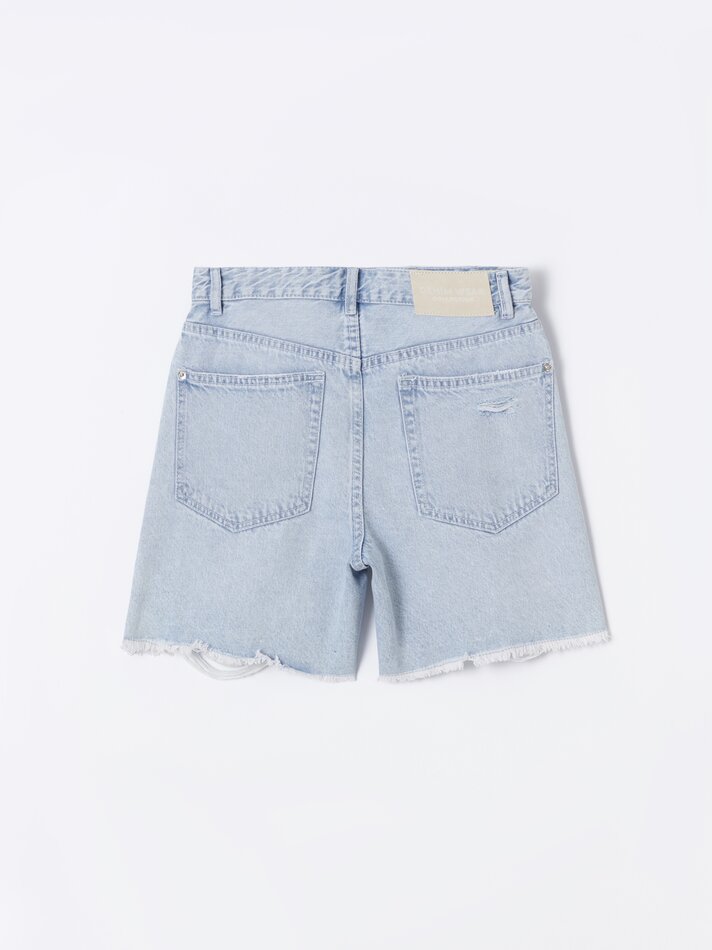 Shorts jeans rasgados - Índigo