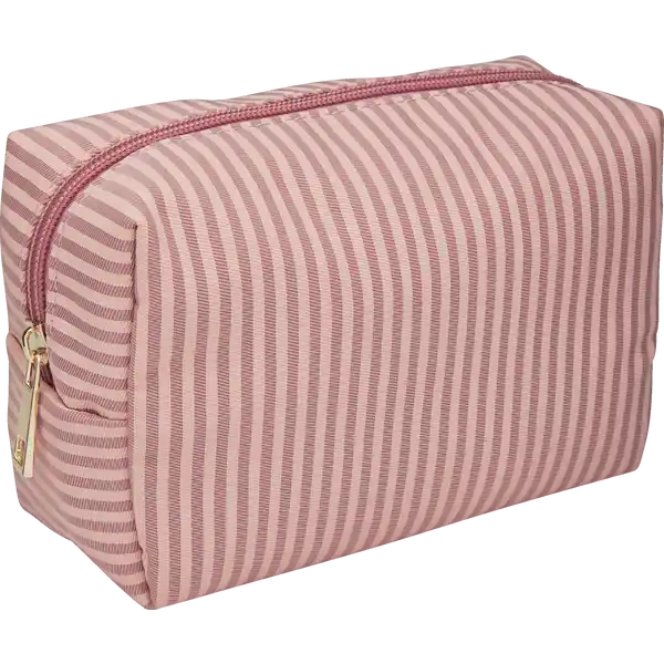Schminktasche altrosa Streifen