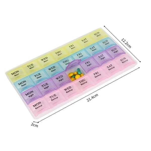 Praktisk 28-roms medisinsk tablettveske Dosett