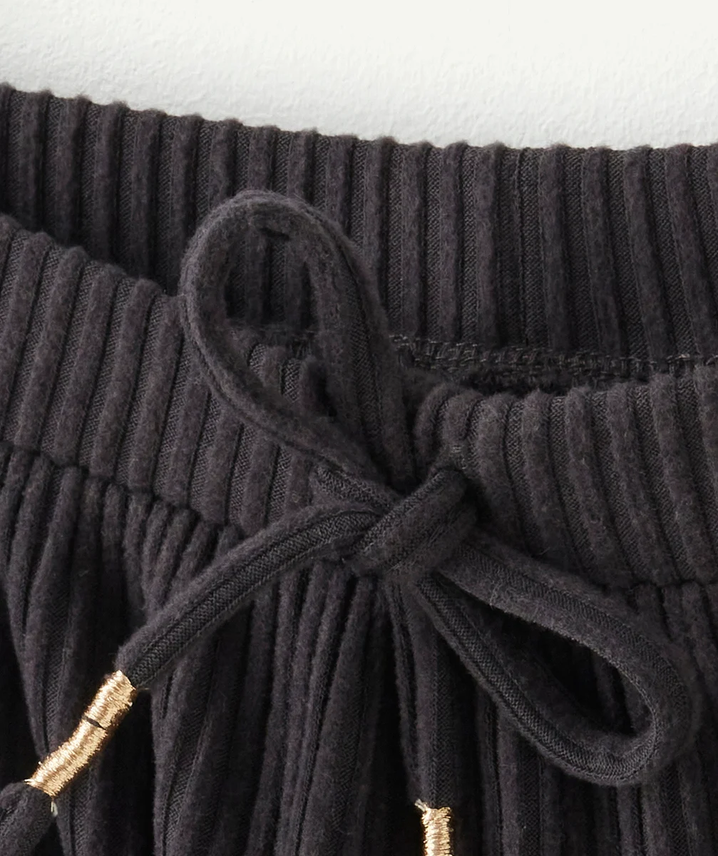 JUPE COURTE GRISE CÔTELÉE EN FIBRES RECYCLÉES FILLE
